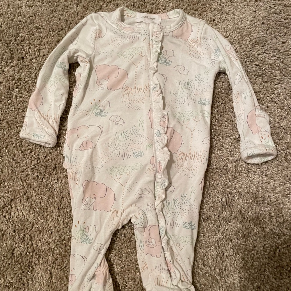 Angel Dear Ruffle Back Zippered Footie